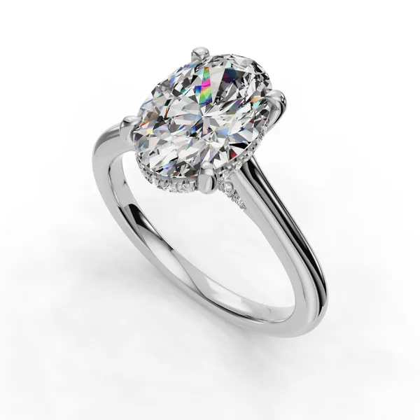 Platinum Oval Engagement Ring Setting SVS Fine Jewelry Oceanside, NY
