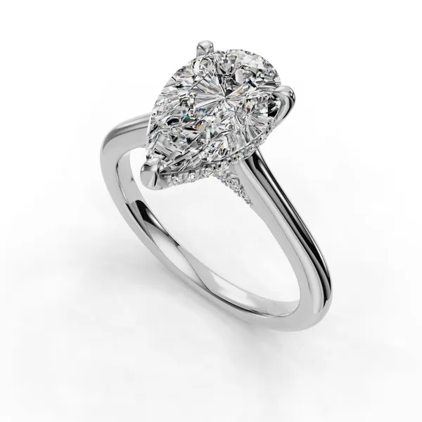 Platinum Pear Engagement Ring Setting SVS Fine Jewelry Oceanside, NY