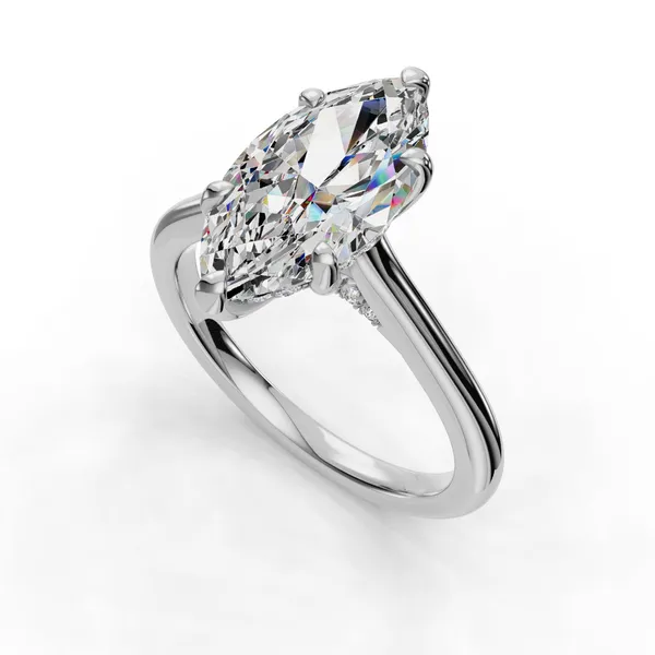 Platinum Marquise Engagement Ring Setting SVS Fine Jewelry Oceanside, NY