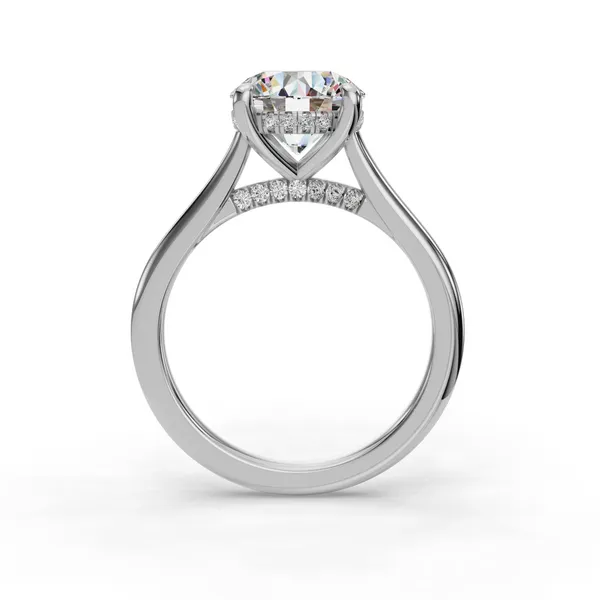 Platinum Round Engagement Ring Setting Image 2 SVS Fine Jewelry Oceanside, NY