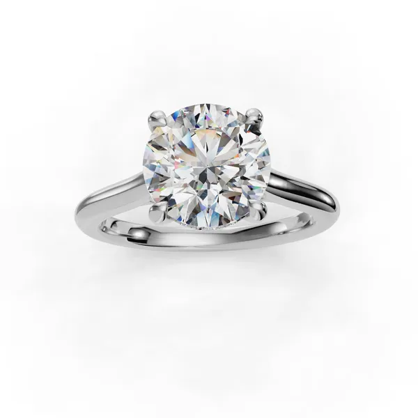 Platinum Round Engagement Ring Setting Image 4 SVS Fine Jewelry Oceanside, NY