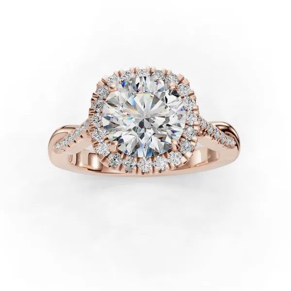 14K Rose Gold Round Engagement Ring Setting Image 4 SVS Fine Jewelry Oceanside, NY