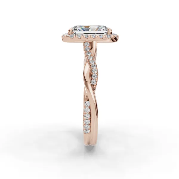 14K Rose Gold Radiant Engagement Ring Setting Image 3 SVS Fine Jewelry Oceanside, NY