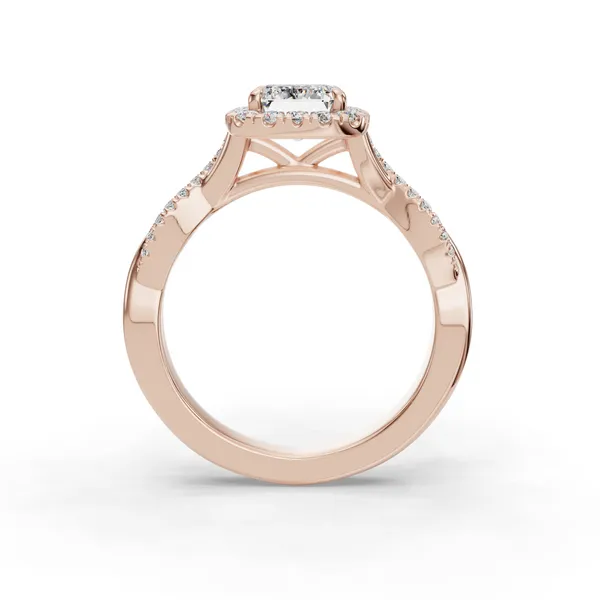 14K Rose Gold Emerald Engagement Ring Setting Image 2 SVS Fine Jewelry Oceanside, NY