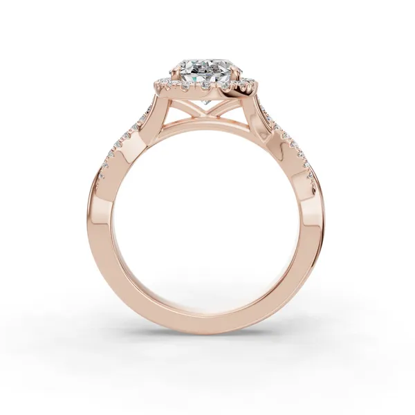 14K Rose Gold Oval Engagement Ring Setting Image 2 SVS Fine Jewelry Oceanside, NY