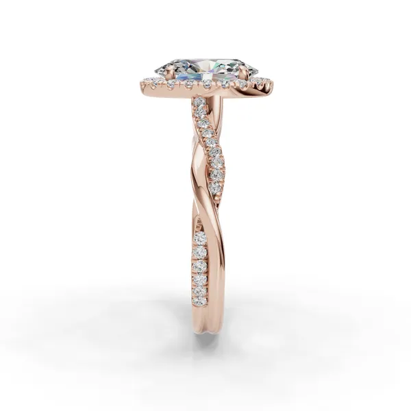 14K Rose Gold Oval Engagement Ring Setting Image 3 SVS Fine Jewelry Oceanside, NY