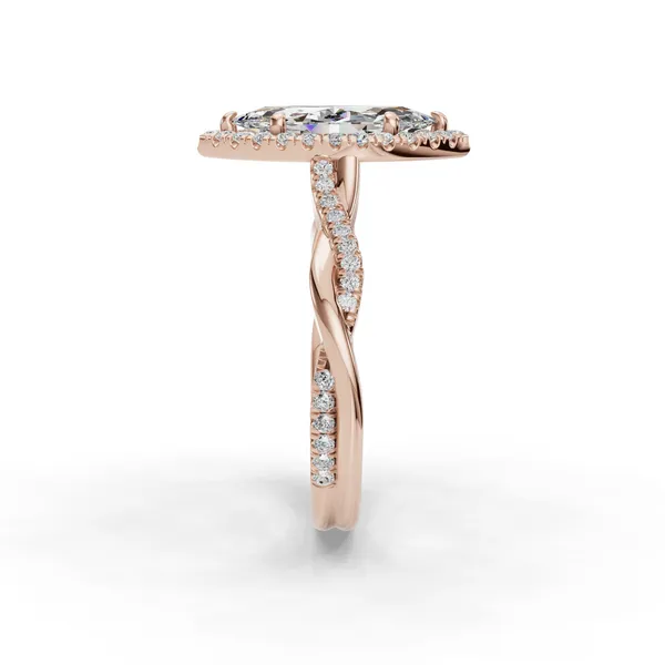 14K Rose Gold Marquise Engagement Ring Setting Image 3 SVS Fine Jewelry Oceanside, NY