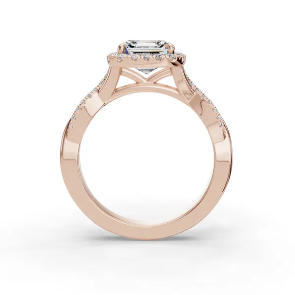 14K Rose Gold Asscher Engagement Ring Setting Image 2 SVS Fine Jewelry Oceanside, NY