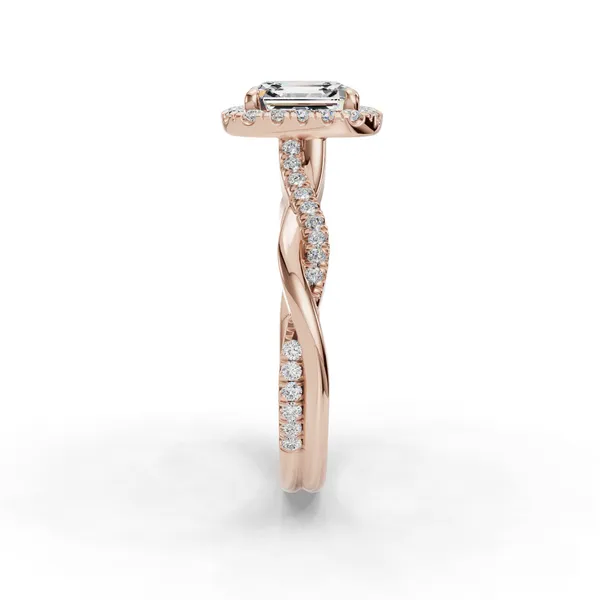 14K Rose Gold Asscher Engagement Ring Setting Image 3 SVS Fine Jewelry Oceanside, NY