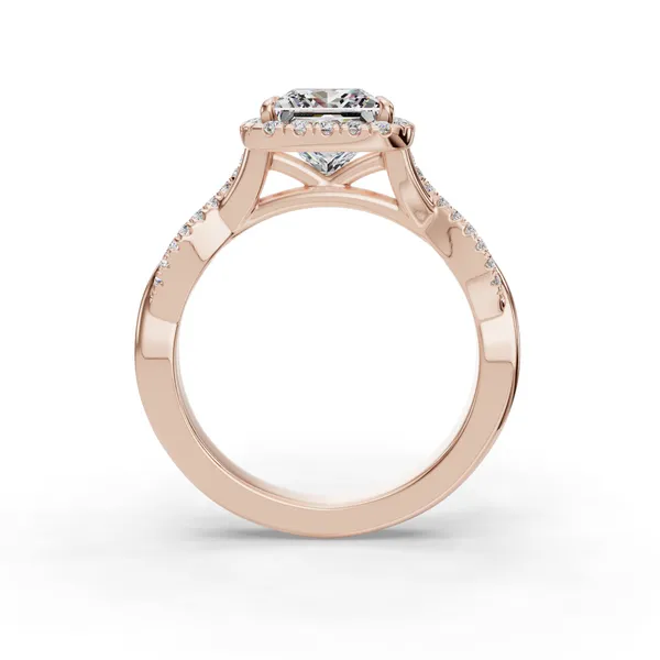 14K Rose Gold Princess Engagement Ring Setting Image 2 SVS Fine Jewelry Oceanside, NY