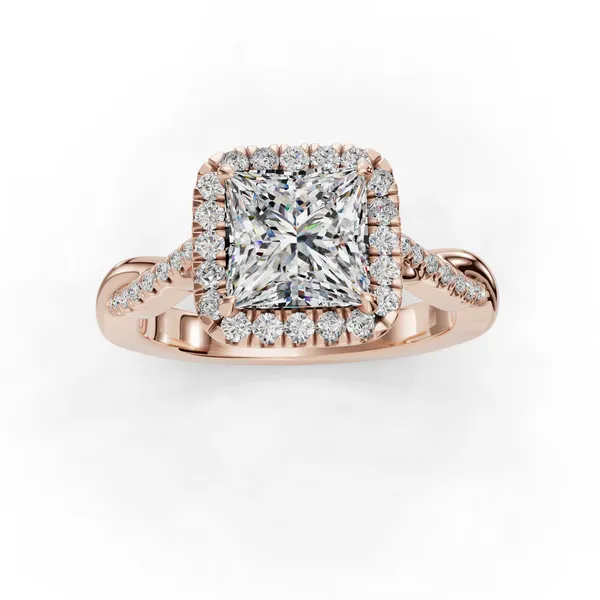 14K Rose Gold Princess Engagement Ring Setting Image 4 SVS Fine Jewelry Oceanside, NY