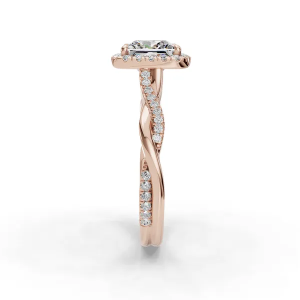 14K Rose Gold Princess Engagement Ring Setting Image 3 SVS Fine Jewelry Oceanside, NY