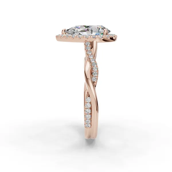 14K Rose Gold Pear Engagement Ring Setting Image 3 SVS Fine Jewelry Oceanside, NY