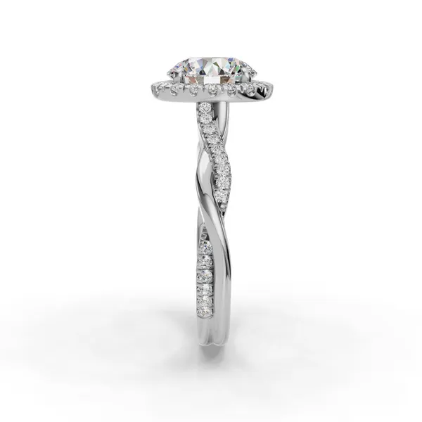 14K White Gold Round Engagement Ring Setting Image 3 SVS Fine Jewelry Oceanside, NY