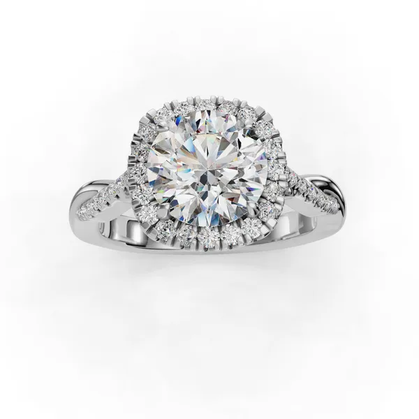 14K White Gold Round Engagement Ring Setting Image 4 SVS Fine Jewelry Oceanside, NY