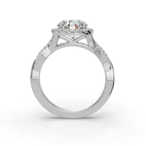 14K White Gold Round Engagement Ring Setting Image 2 SVS Fine Jewelry Oceanside, NY