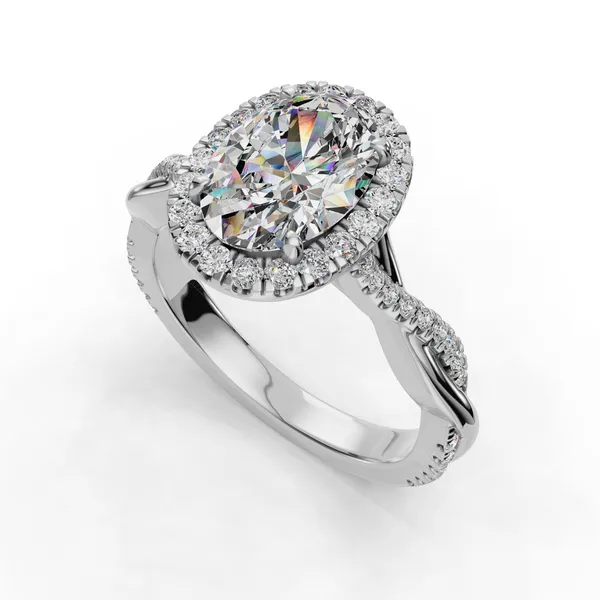 14K White Gold Oval Engagement Ring Setting SVS Fine Jewelry Oceanside, NY