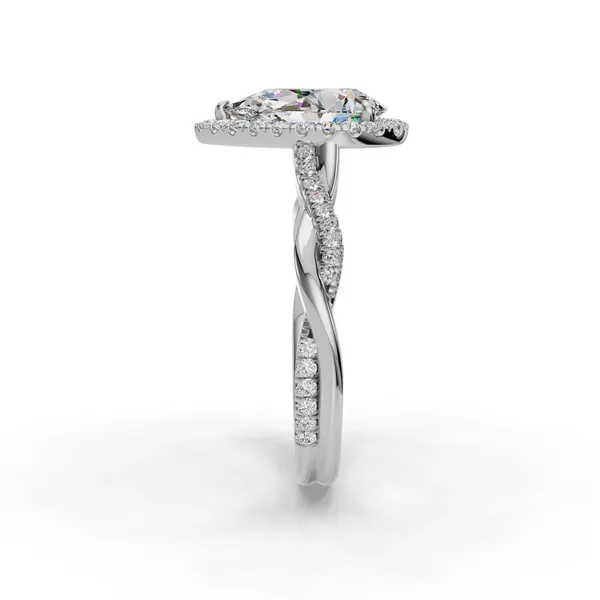 14K White Gold Pear Engagement Ring Setting Image 3 SVS Fine Jewelry Oceanside, NY