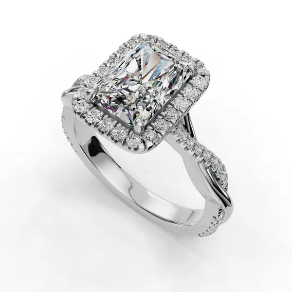 14K White Gold Radiant Engagement Ring Setting SVS Fine Jewelry Oceanside, NY