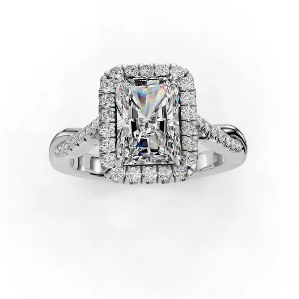 14K White Gold Radiant Engagement Ring Setting Image 4 SVS Fine Jewelry Oceanside, NY