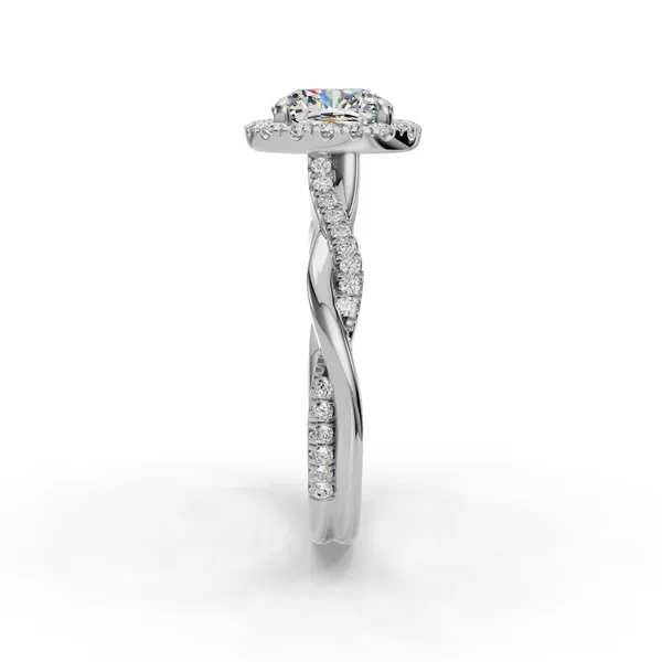 14K White Gold Cushion Engagement Ring Setting Image 3 SVS Fine Jewelry Oceanside, NY