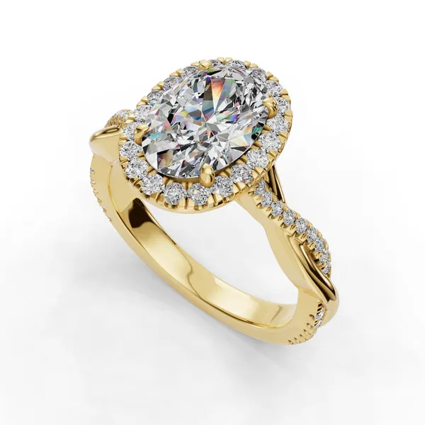 14K Yellow Gold Oval Engagement Ring Setting SVS Fine Jewelry Oceanside, NY