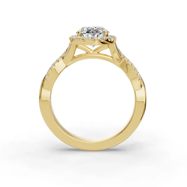 14K Yellow Gold Oval Engagement Ring Setting Image 2 SVS Fine Jewelry Oceanside, NY