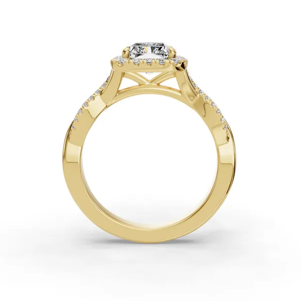 14K Yellow Gold Radiant Engagement Ring Setting Image 2 SVS Fine Jewelry Oceanside, NY