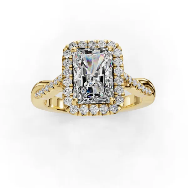 14K Yellow Gold Radiant Engagement Ring Setting Image 4 SVS Fine Jewelry Oceanside, NY