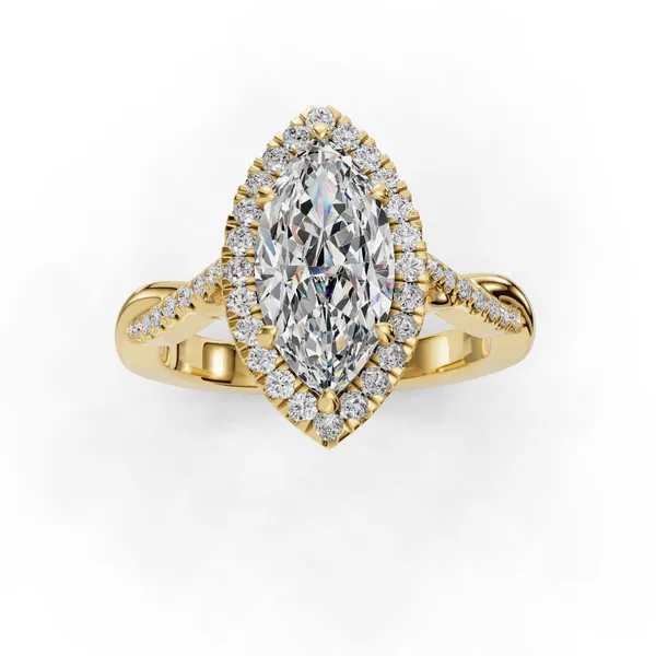 14K Yellow Gold Marquise Engagement Ring Setting Image 4 SVS Fine Jewelry Oceanside, NY