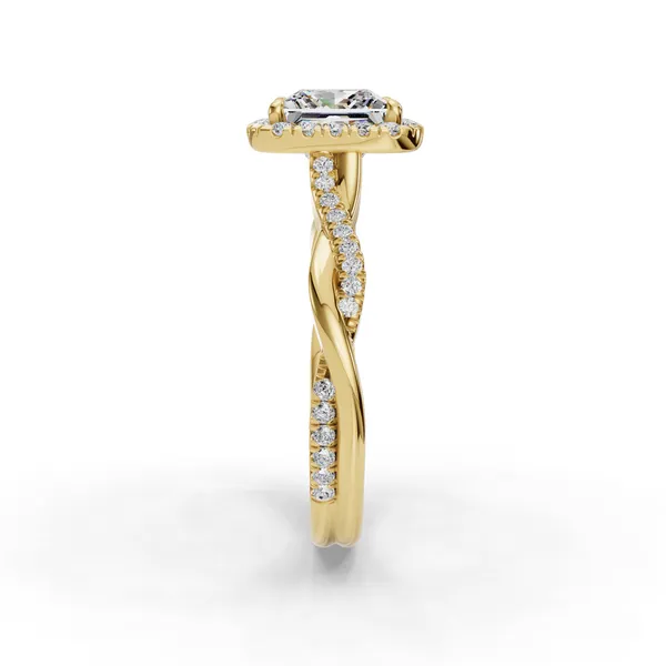 14K Yellow Gold Princess Engagement Ring Setting Image 3 SVS Fine Jewelry Oceanside, NY