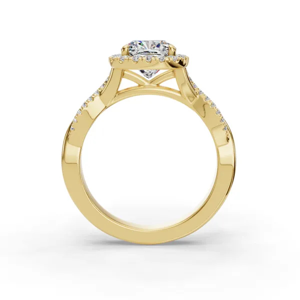 14K Yellow Gold Cushion Engagement Ring Setting Image 2 SVS Fine Jewelry Oceanside, NY