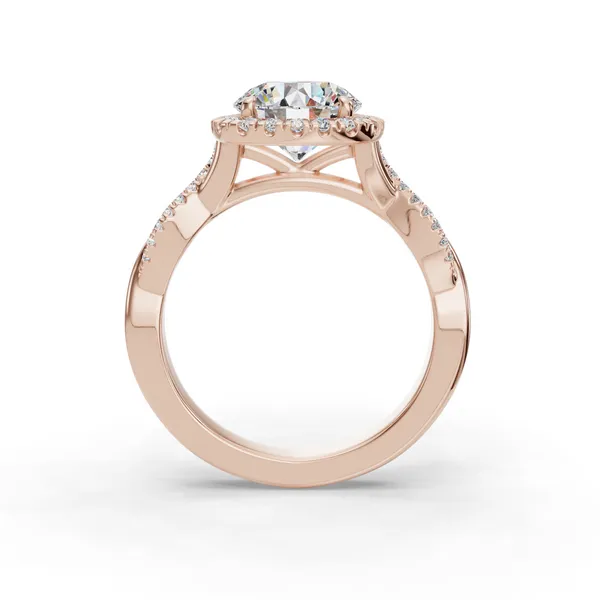 18K Rose Gold Round Engagement Ring Setting Image 2 SVS Fine Jewelry Oceanside, NY