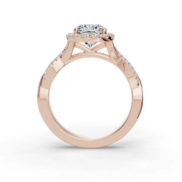 18K Rose Gold Cushion Engagement Ring Setting Image 2 SVS Fine Jewelry Oceanside, NY