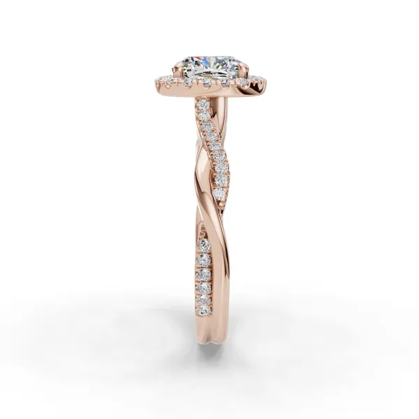 18K Rose Gold Cushion Engagement Ring Setting Image 3 SVS Fine Jewelry Oceanside, NY