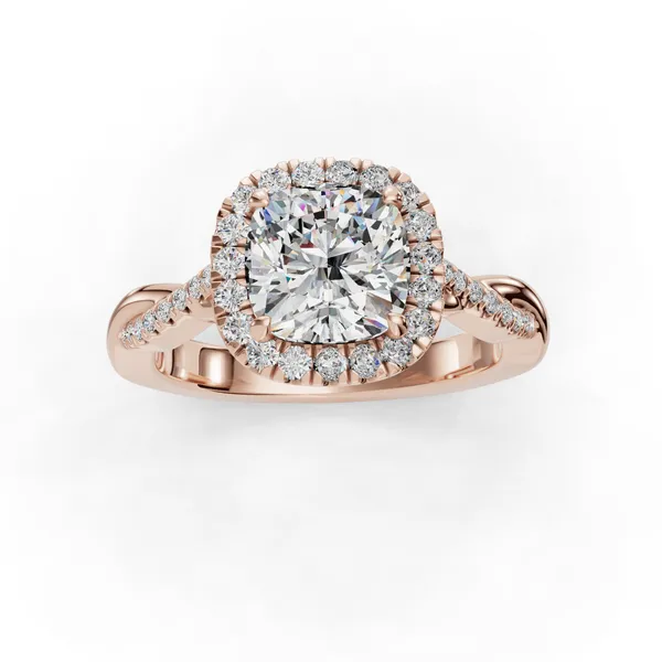 18K Rose Gold Cushion Engagement Ring Setting Image 4 SVS Fine Jewelry Oceanside, NY