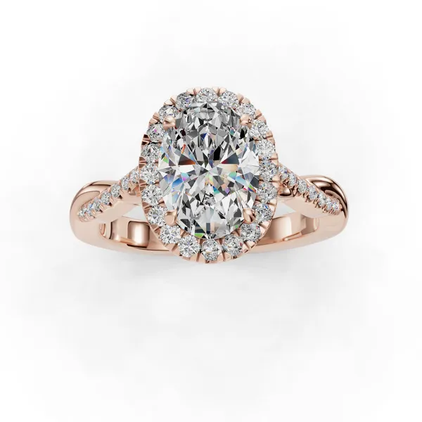 18K Rose Gold Oval Engagement Ring Setting Image 4 SVS Fine Jewelry Oceanside, NY