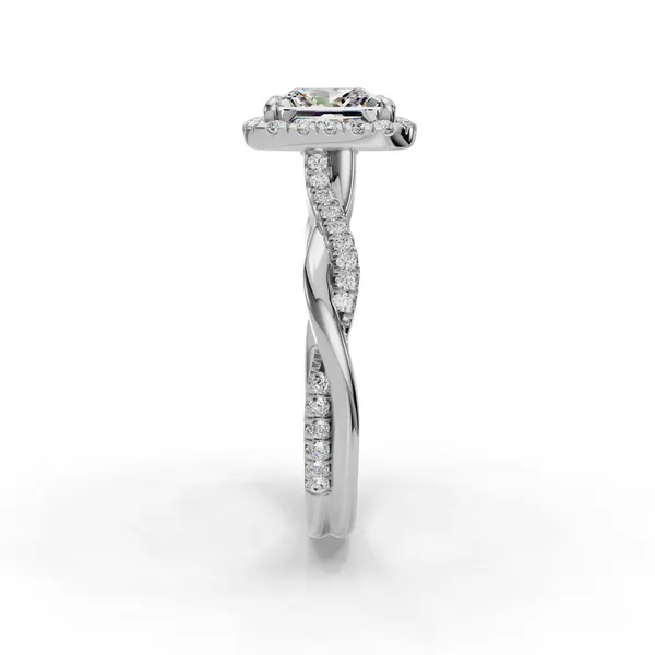 18K White Gold Princess Engagement Ring Setting Image 3 SVS Fine Jewelry Oceanside, NY