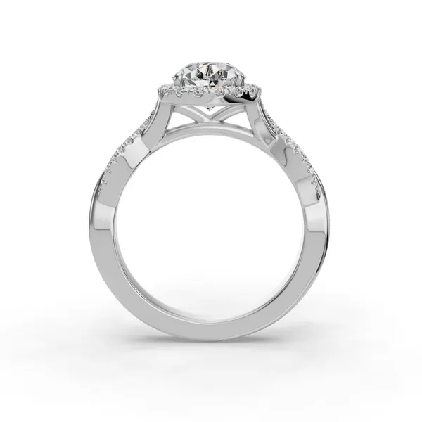 18K White Gold Pear Engagement Ring Setting Image 2 SVS Fine Jewelry Oceanside, NY