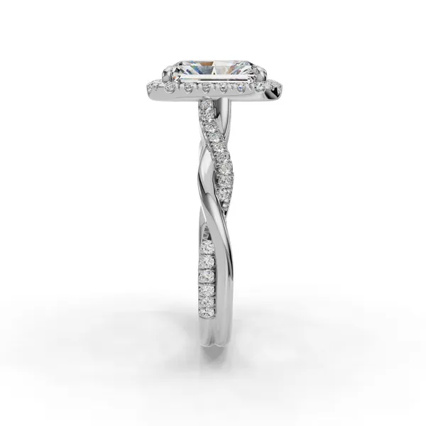 18K White Gold Radiant Engagement Ring Setting Image 3 SVS Fine Jewelry Oceanside, NY