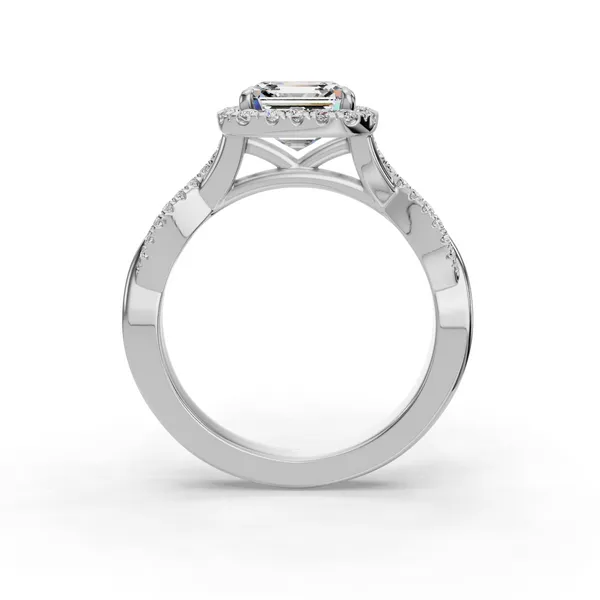 18K White Gold Asscher Engagement Ring Setting Image 2 SVS Fine Jewelry Oceanside, NY