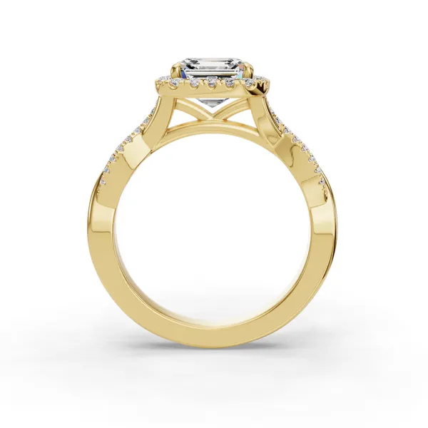 18K Yellow Gold Asscher Engagement Ring Setting Image 2 SVS Fine Jewelry Oceanside, NY