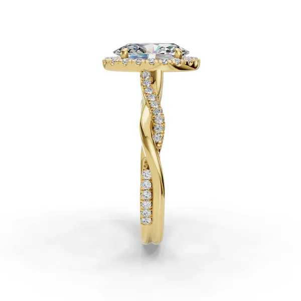 18K Yellow Gold Oval Engagement Ring Setting Image 3 SVS Fine Jewelry Oceanside, NY