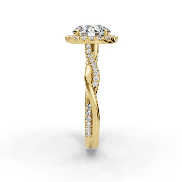 18K Yellow Gold Round Engagement Ring Setting Image 3 SVS Fine Jewelry Oceanside, NY