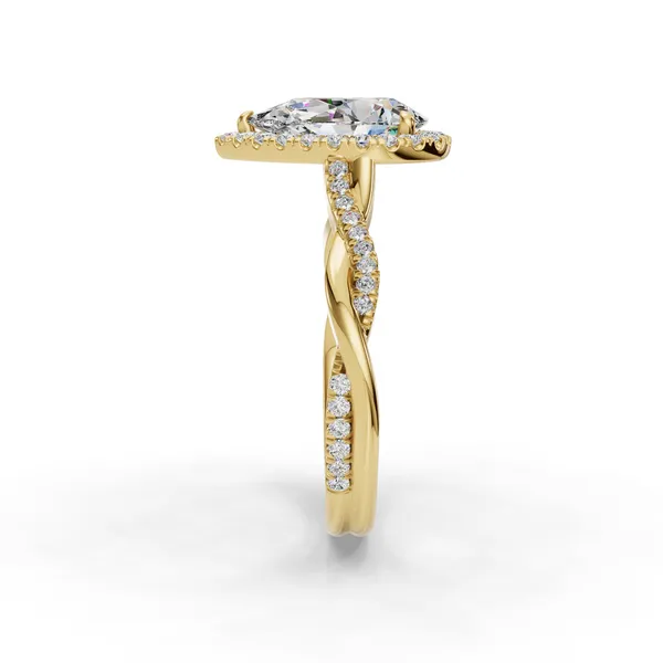 18K Yellow Gold Pear Engagement Ring Setting Image 3 SVS Fine Jewelry Oceanside, NY