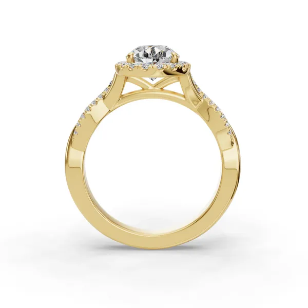 18K Yellow Gold Pear Engagement Ring Setting Image 2 SVS Fine Jewelry Oceanside, NY