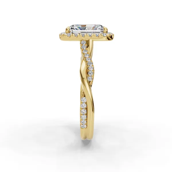 18K Yellow Gold Radiant Engagement Ring Setting Image 3 SVS Fine Jewelry Oceanside, NY