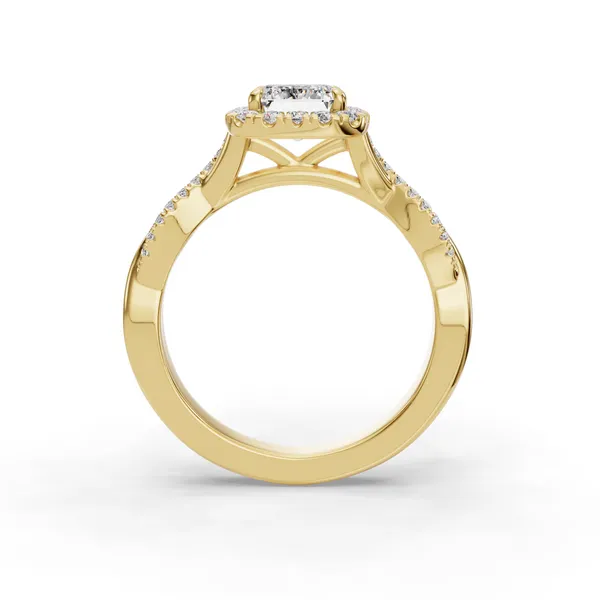 18K Yellow Gold Emerald Engagement Ring Setting Image 2 SVS Fine Jewelry Oceanside, NY