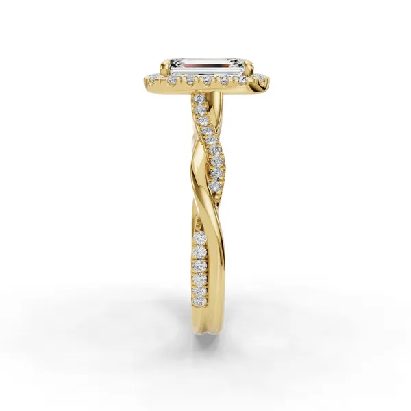 18K Yellow Gold Emerald Engagement Ring Setting Image 3 SVS Fine Jewelry Oceanside, NY