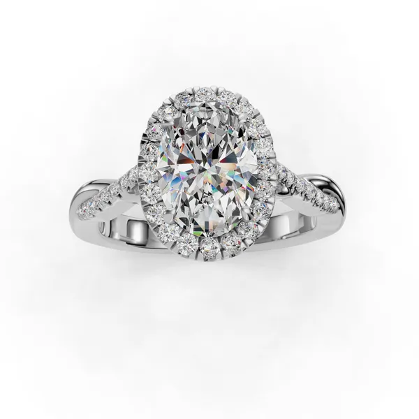 Platinum Oval Engagement Ring Setting Image 4 SVS Fine Jewelry Oceanside, NY